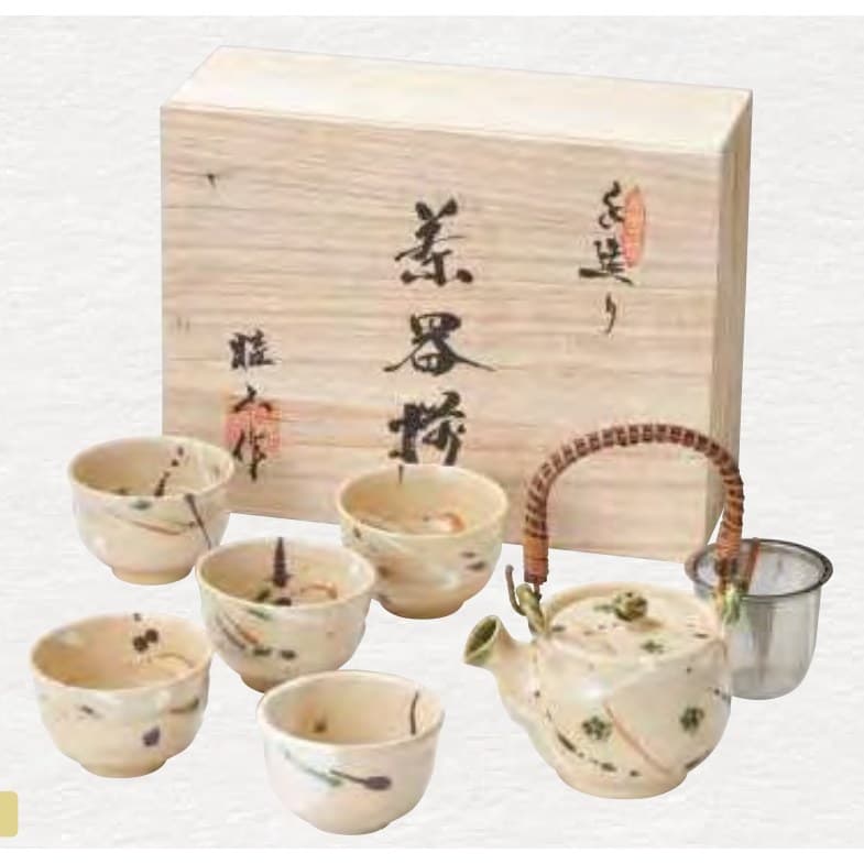 Keizan Kiln – Yashichida-Oribe Dobin Tea Set