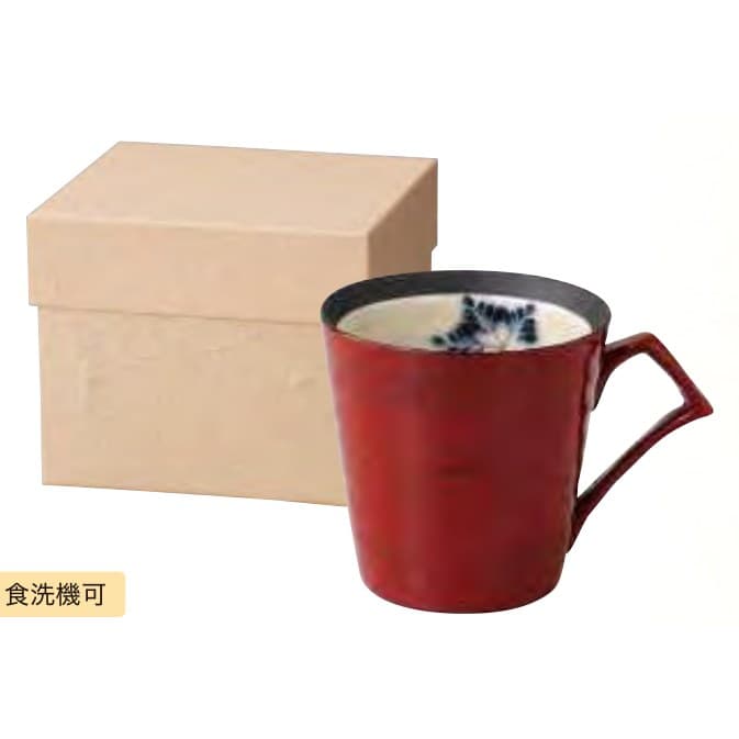 Shitto Sokichi Lacquered Mug – Fern Negoro (Red)