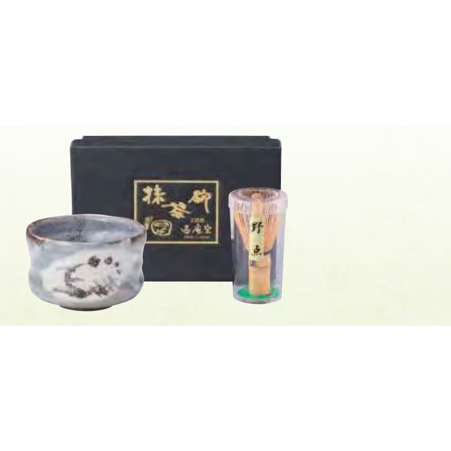 Nezumi-Shino Nodate Bowl & Whisk Set