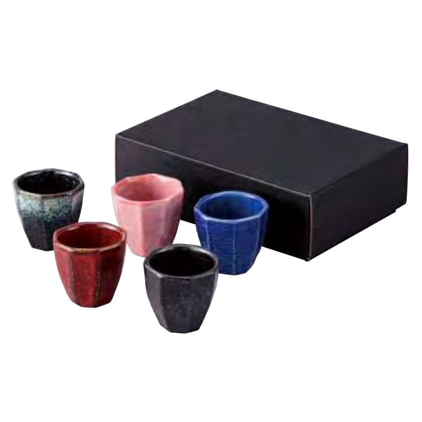 Seiho Kiln Five-Kiln Guinomi Set