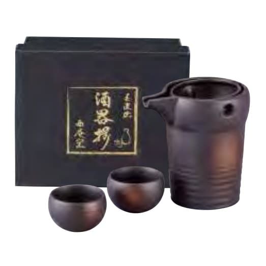 Shizuru Overflow Sake Set – Silver Black