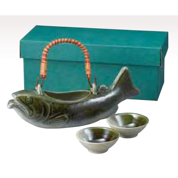 Fuga Kotsuzake Char Fish Server (Large) with Cup Pair