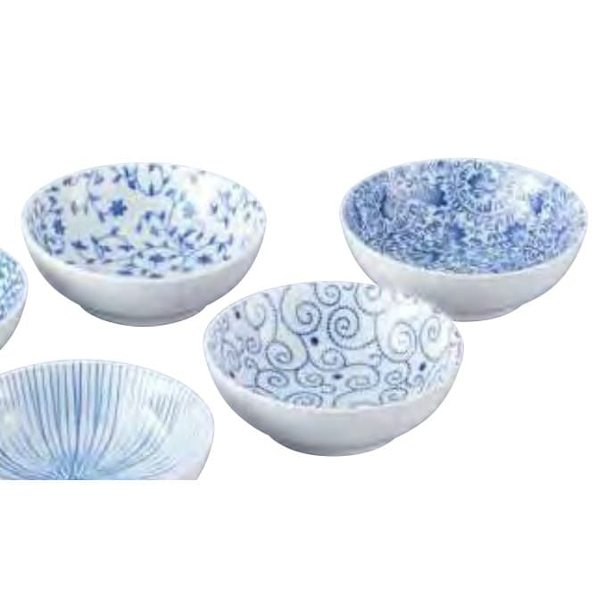 Aizome Five Styles Small Bowl Set