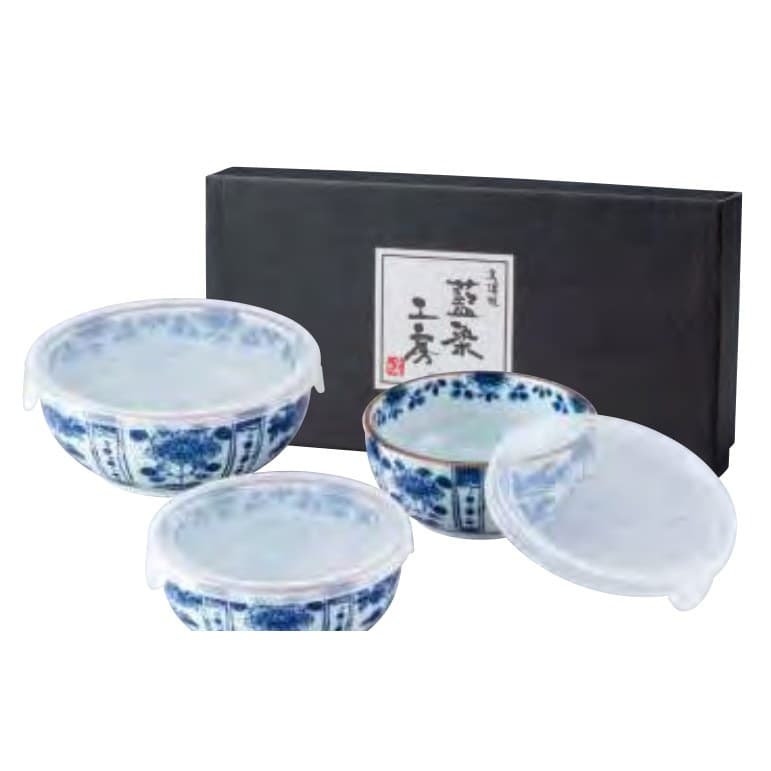 Aizome Kobo Lightweight Kissho Storage Bowl Set with Lids