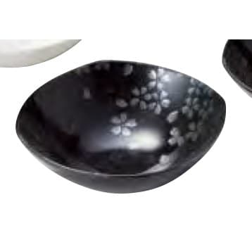 Silver Cherry Shallow Bowl Set of 4 (White/Black)