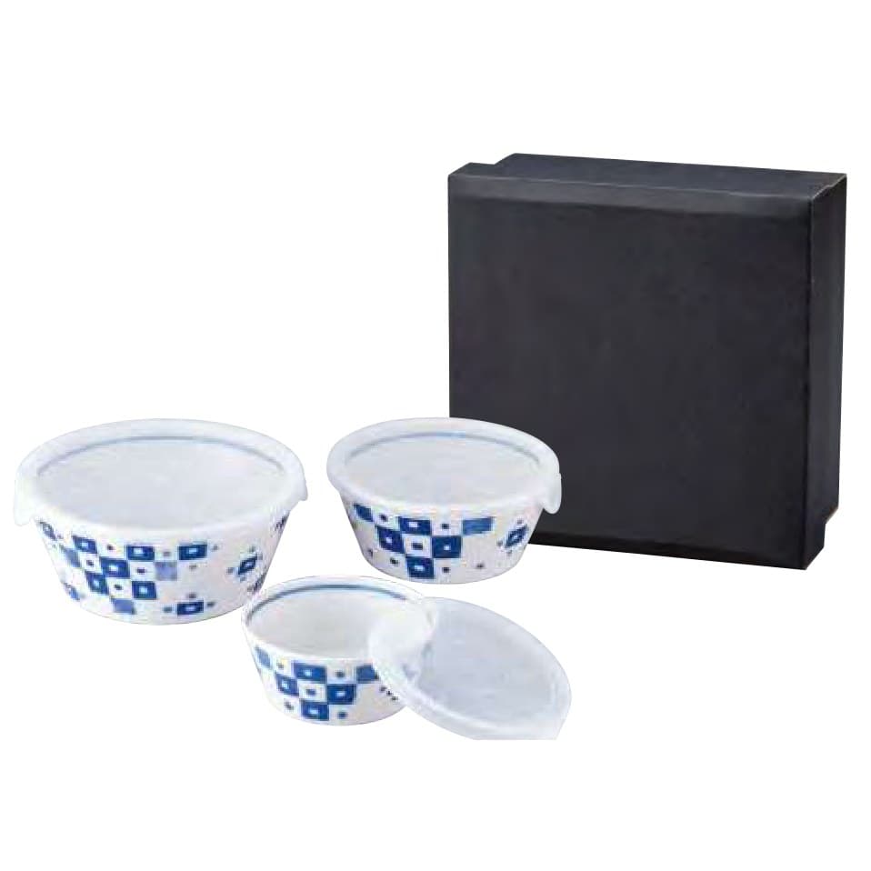 Block Check Lightweight Nested Storage Bowls (Blue)
