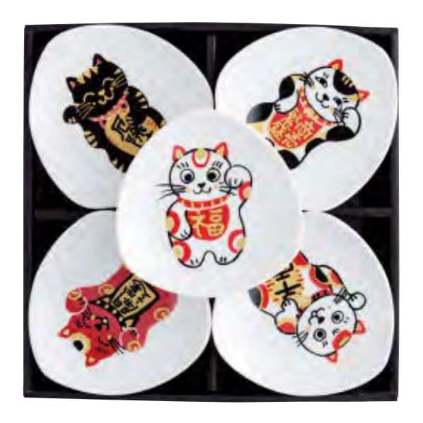 Fukuraku Maneki-Neko Small Plate Set