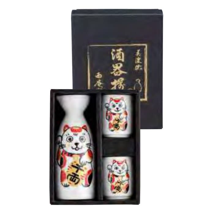 Fukuraku Maneki-Neko Sake Set (Senryo)