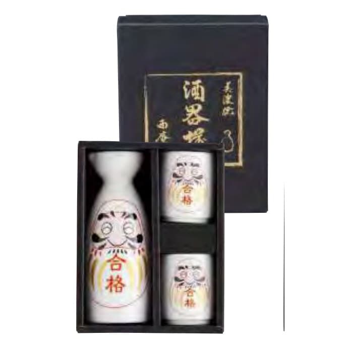 Fukuraku Daruma Sake Set (Exam Success)