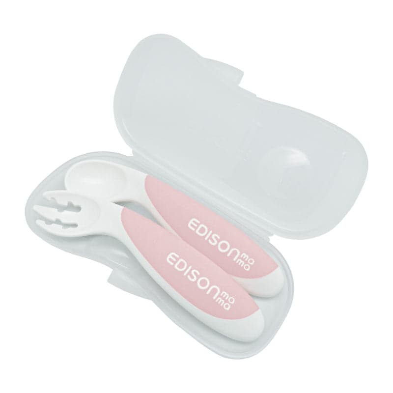 Fork & Spoon Baby (Right-Handed) - Strawberry Milk