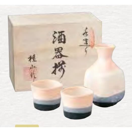 Keizan Kiln – Handmade Shino Aigake Sake Set