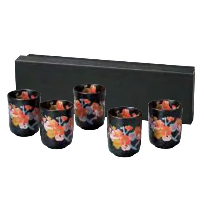 Tansai Ume Yunomi Set (Tenmoku)