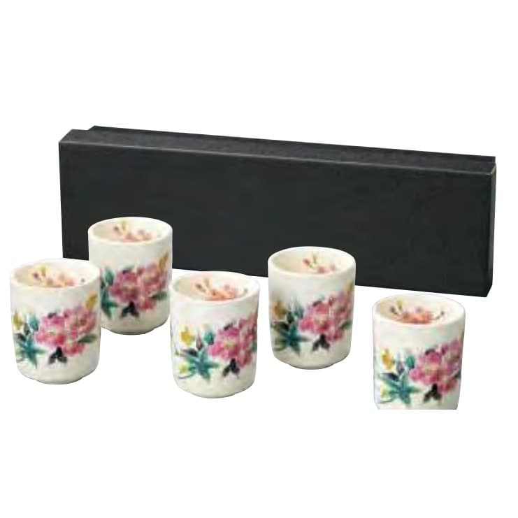 Manyo Kusabana Cherry Yunomi Set of 5