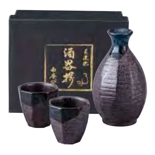 Faceted Blue Flow Sake Set
