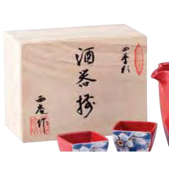 Shikisai Square Sake Set – Cherry