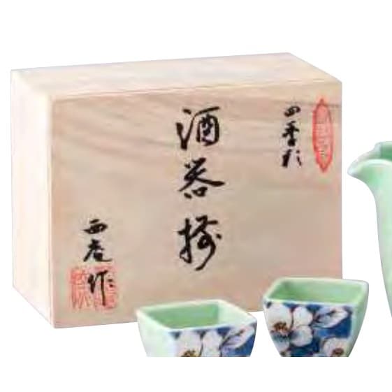 Shikisai Square Sake Set – Camellia
