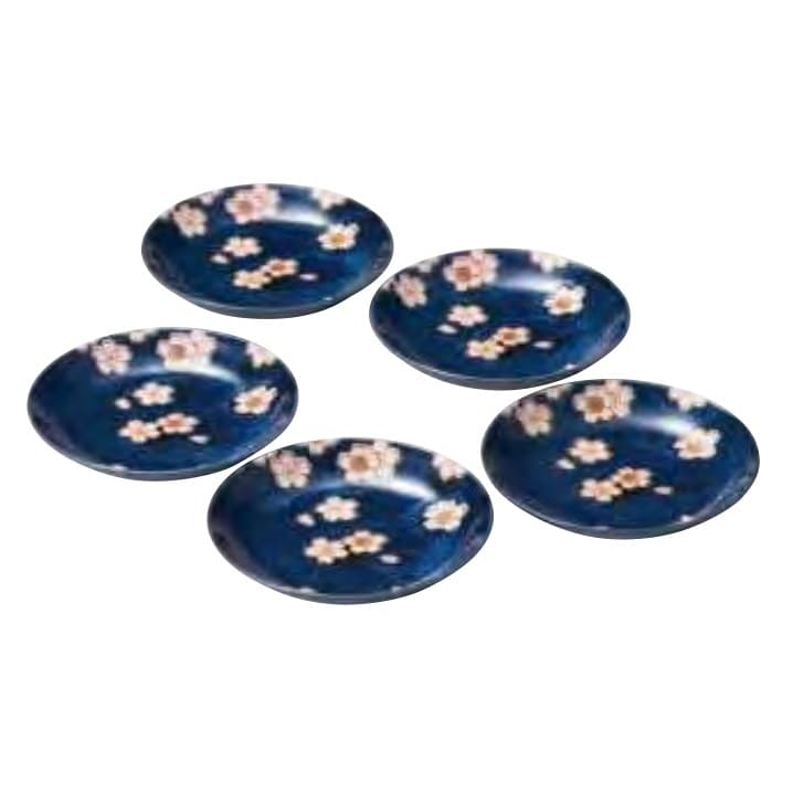 Navy Cherry 5-sun Plate Set of 5