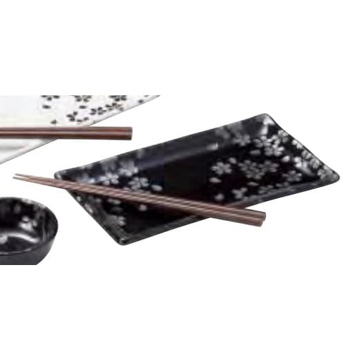 Silver Cherry Grill Plate & 3-sun Bowl Set (White/Black)