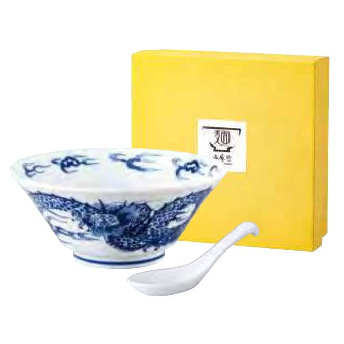 Aizome Dragon 22cm Ramen Bowl with Spoon