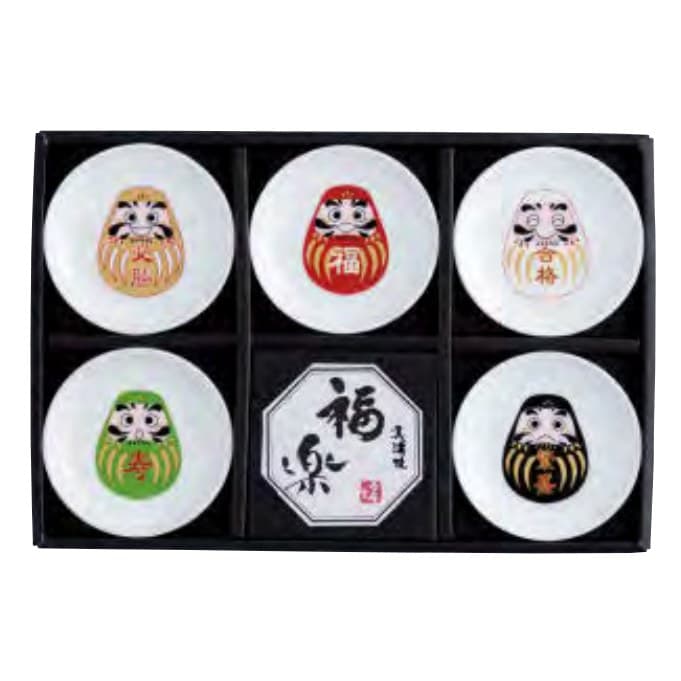 Fukuraku Daruma Sake Cup Set