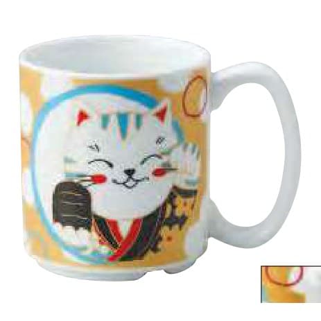 Lucky Cat Mug (Silver Tabby & White)