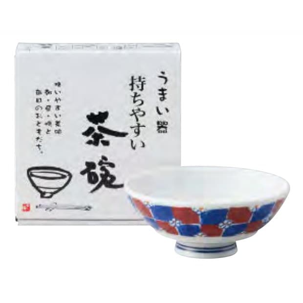 Easy-Grip Rice Bowl – Ichimatsu (Red/Blue)